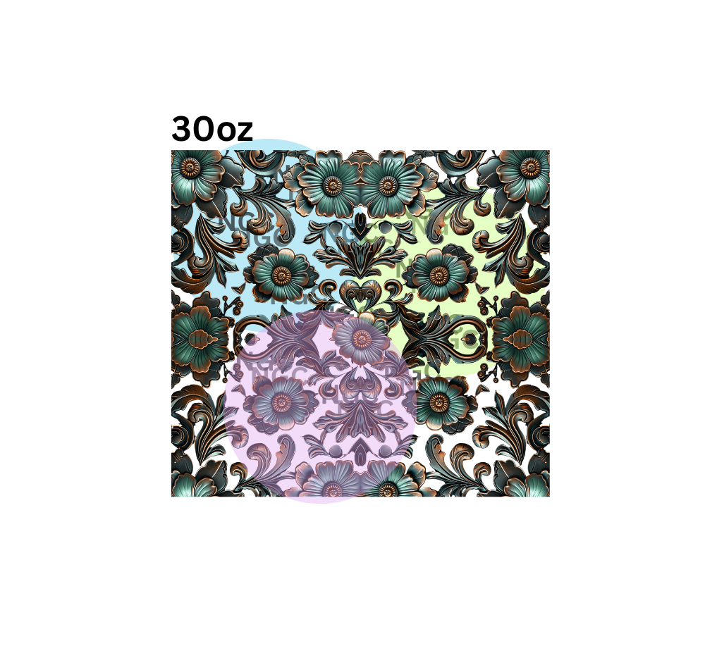 30oz filigree green