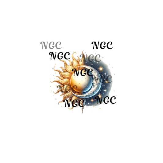 single decal sun moon