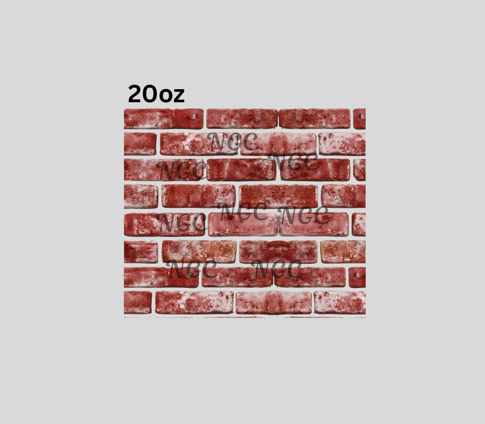 20oz distressed red bricks transparent between bricks