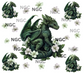 20oz wrap green dragons