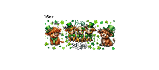 16oz st patricks day highland cows