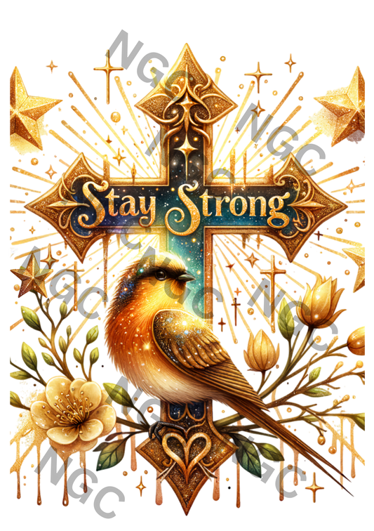 A5 Notebook stay strong gold cross