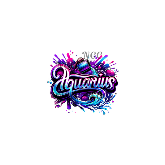 decal purple airbrush zodiac aquarius
