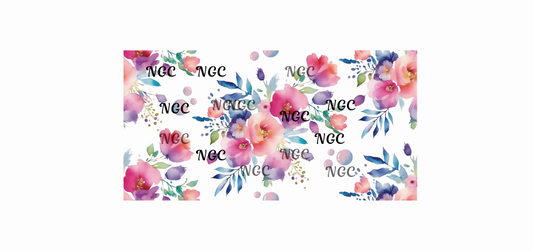 16 oz wrap watercolor flowers