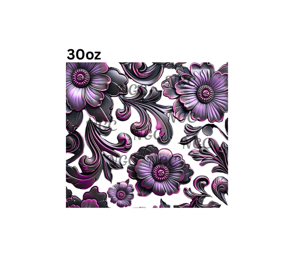30oz purple antique filigree flowers