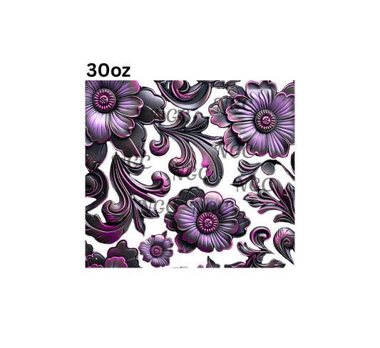 30oz purple antique filigree flowers