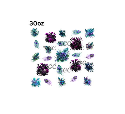 30oz peacock bouquets with feathers