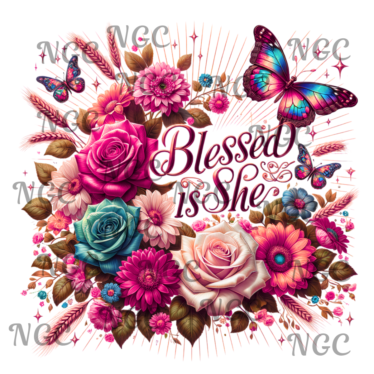single decal Blessed is she