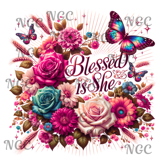 single decal Blessed is she