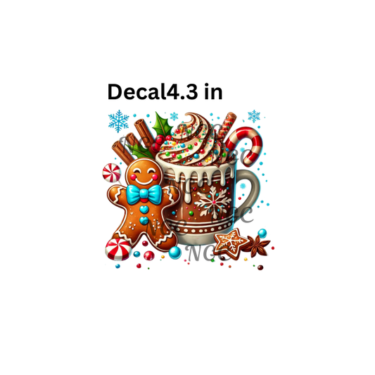 decal blue gingerbreadman with cookies