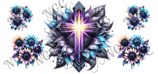 16oz wrap cross sunflowers