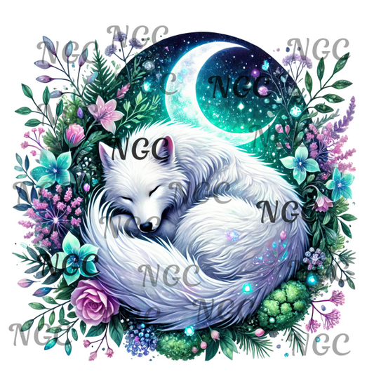 single decal sleeping wolf