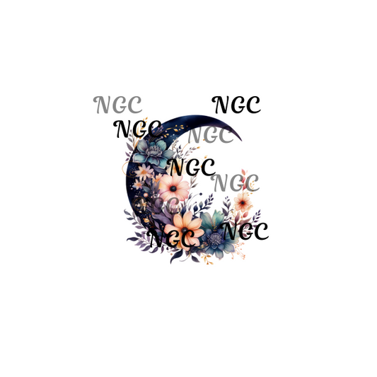 single decal black celestial moon