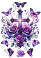 A5 Notebook Purple Cross Roses
