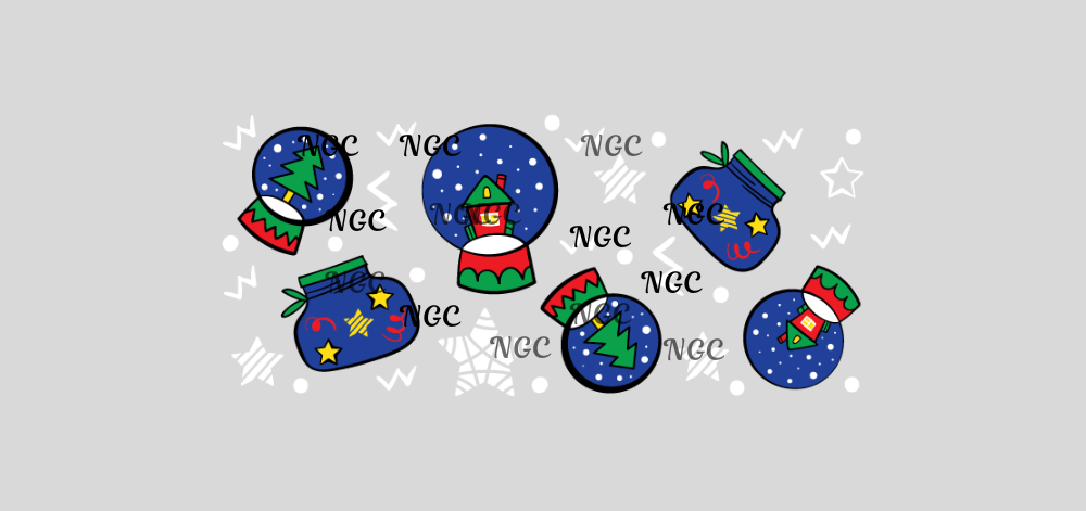 16 oz wrap cartoon christmas snowglobes