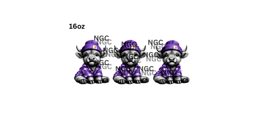 16oz highland cow purple hat