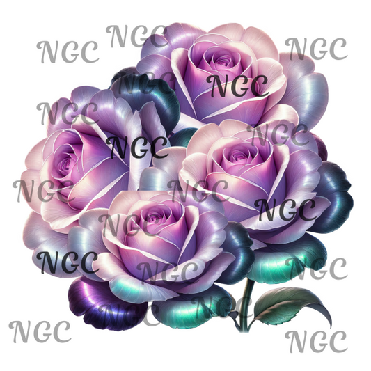 single decal chrome rose