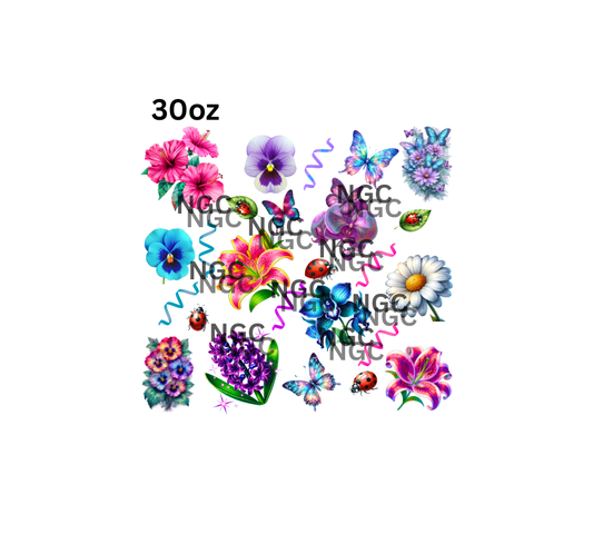 30oz spring flowers ladybugs butterflies