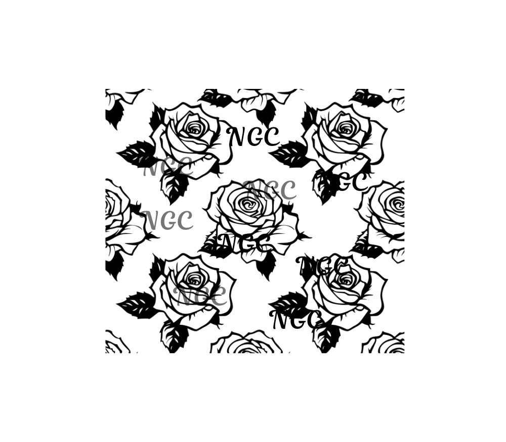 20oz wrap tooled leather rose with leaves