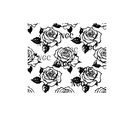 20oz wrap tooled leather rose with leaves