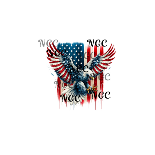 single decal  flag & eagle
