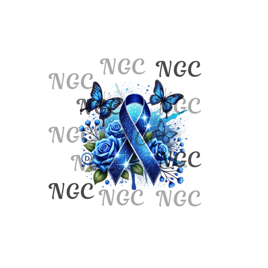 single decal awareness ribbon dark blue