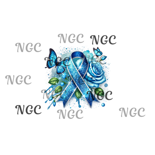 single decal awareness ribbon blue