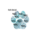 decal teal dog paw