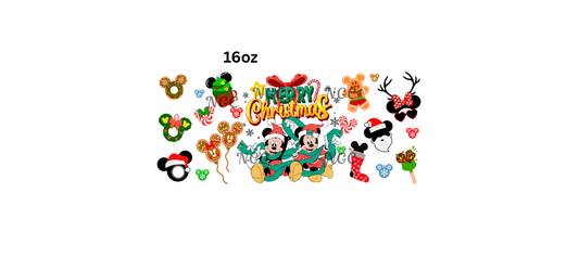 16oz merry christmas mickey minnie