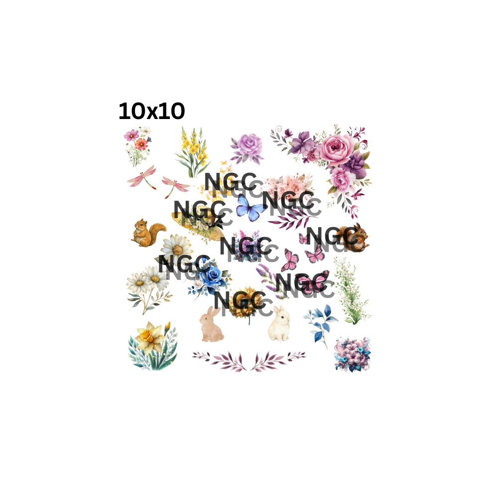 10x10 spring flowers elements