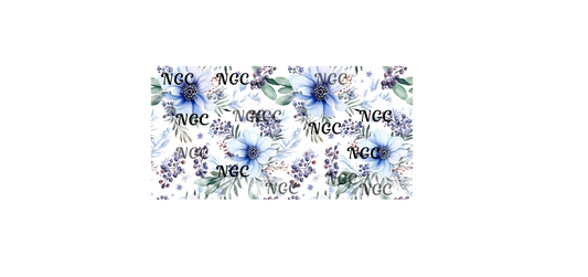 16 oz wrap blue flowers and leaves