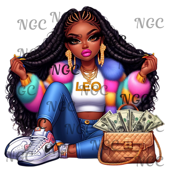 single decal boujie girl Leo