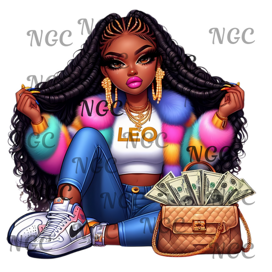 single decal boujie girl Leo