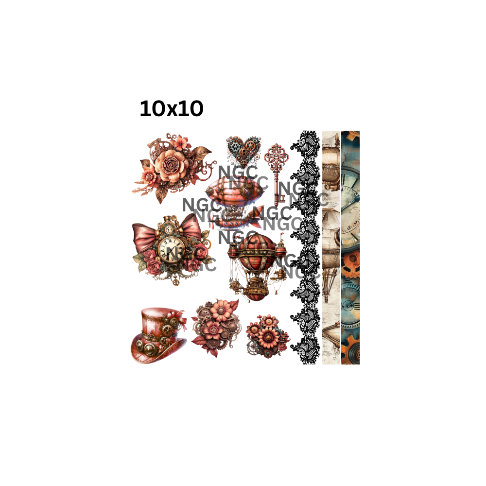 10x10 steampunk hot air balloons