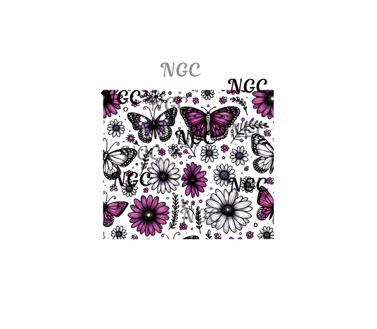 20oz wrap purple butterflies & daisies