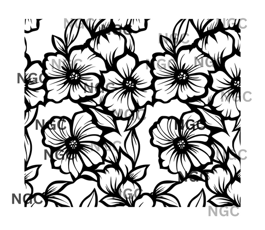 20oz wrap tooled leather flower outline1