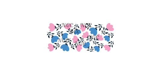 16oz pink&blue flowers