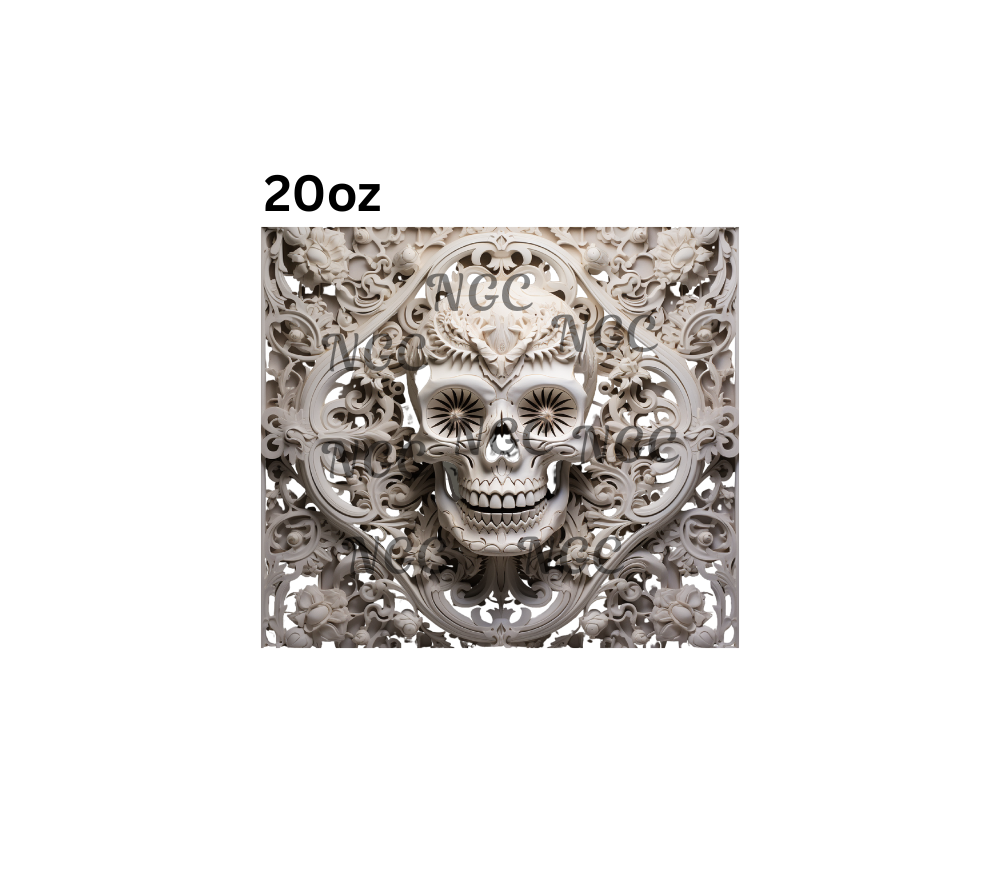 20oz scroll skull