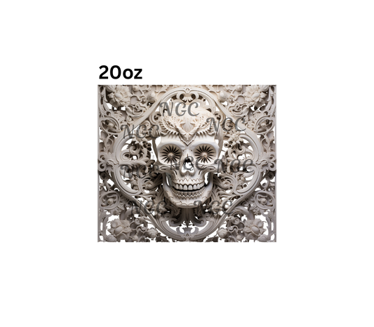 20oz scroll skull