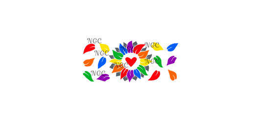 16 oz wrap rainbow sunflower