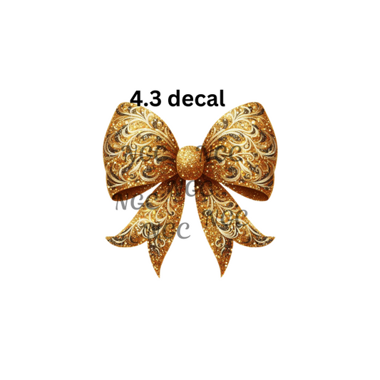 decal gold bow