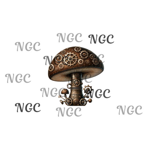 single decal steampunk mushroom