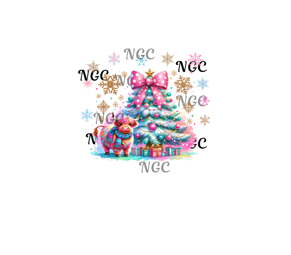 20oz wrap christmas tree with cow