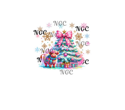 20oz wrap christmas tree with cow