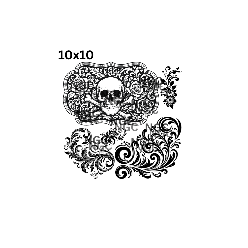 10x10 skull and bones