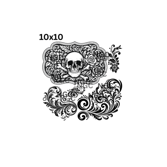 10x10 skull and bones