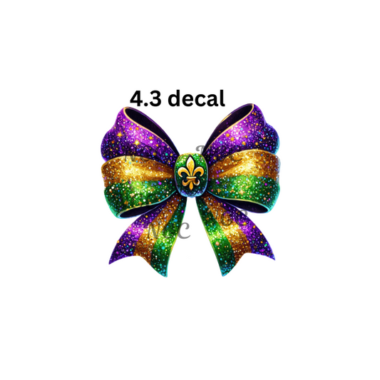 decal mardi gras bow