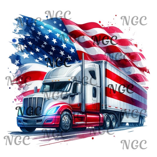 single decal patriotic trucker4