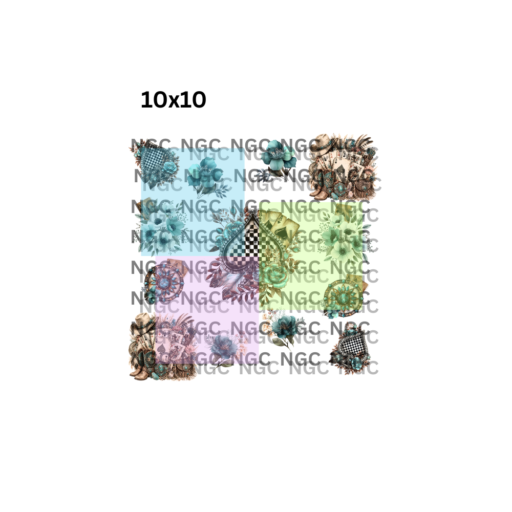 10x10 boho spades floral