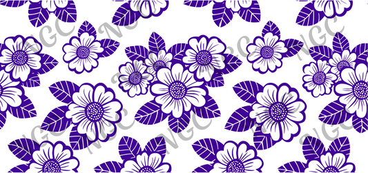 16oz wrap purple flower outline